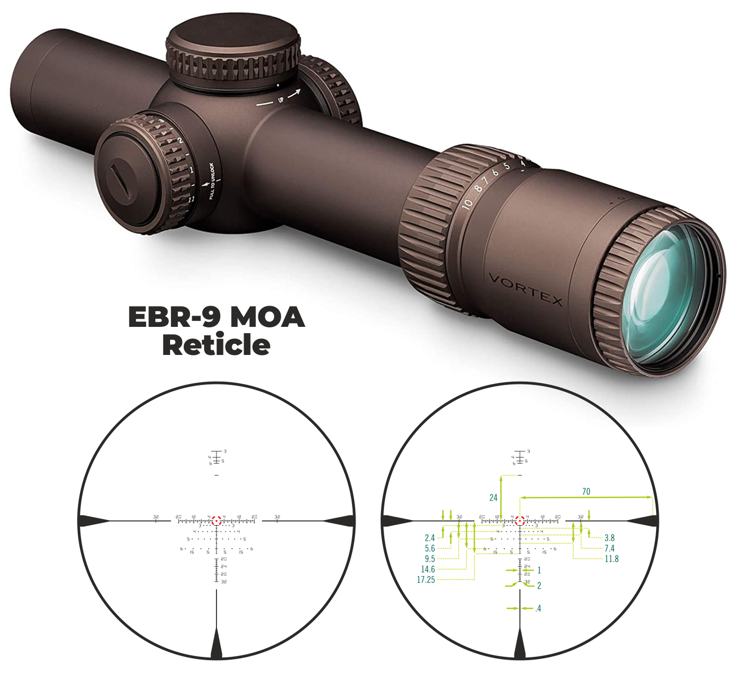 Vortex Optics Razor HD Gen III 1-10x24 FFP EBR-9 34mm Tube Riflescope with Mount and Hat Bundle Bundle - RZR-11002_Hat-CD