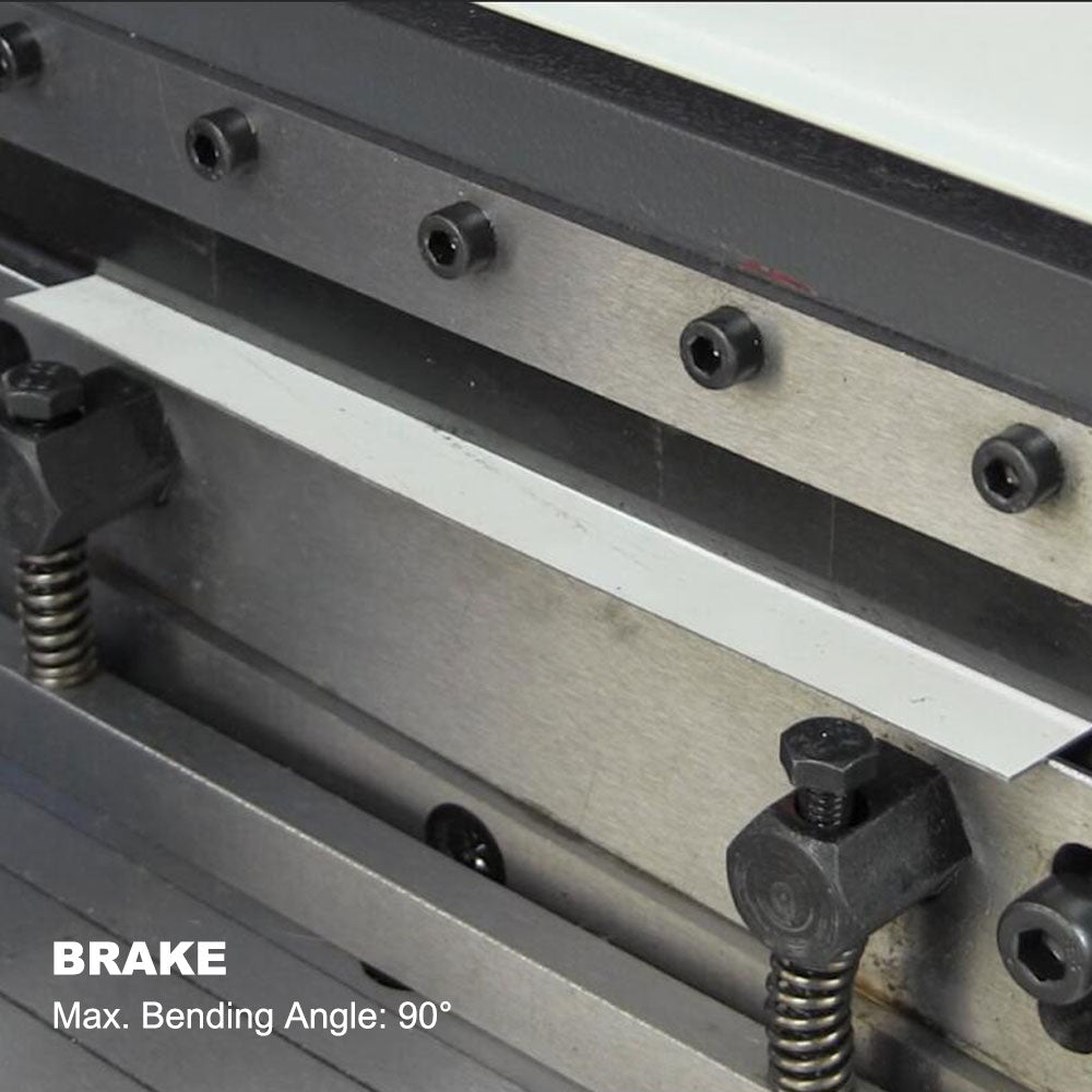 Kaka industrial Sheet Metal Brake 3-In-1/12, 12-Inch Combination Sheet Metal Brake, Shear Press Brake 20-Gauge Capacity, Shears and Slip Roll Machine for Shear Bending Rolling, Brake Shear Roll Machine - 171001