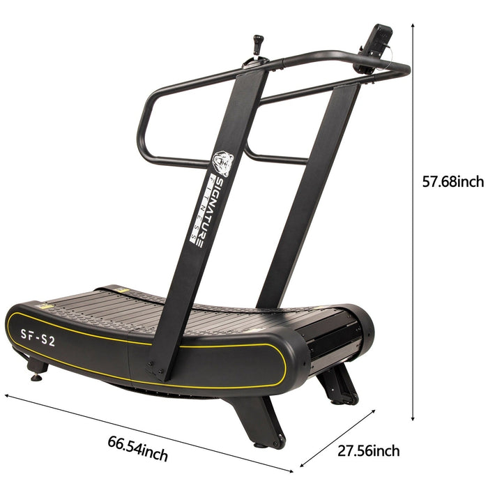 Signature Fitness Sprint Demon - Motorless Curved Sprint Treadmill with Adjustable Levels of Resistance - Drastically Increases Intensity of Running and Walking - SF-S2