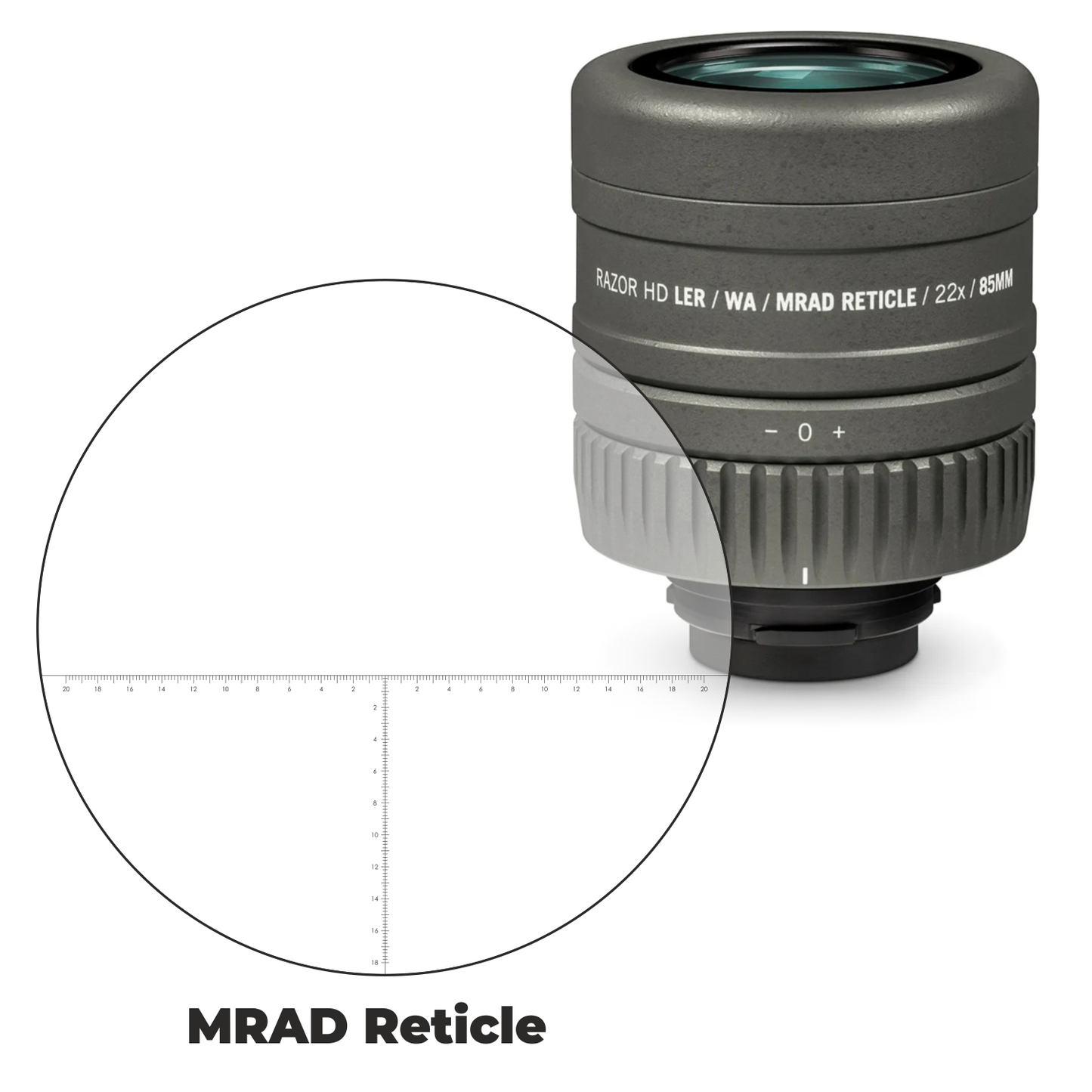 Vortex Optics Razor HD Reticle Eyepiece Ranging MRAD with Free Hat and Lens Cleaning Pen Bundle - RS-85REM_Hat-CD_LCP