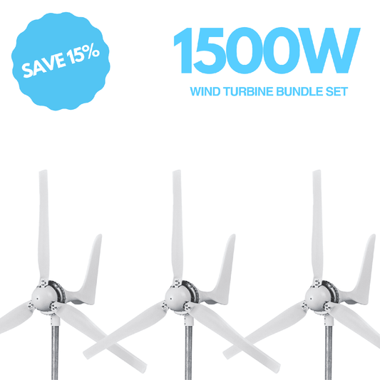 Automaxx Windmill 1500W Wind Turbine Generator Kit Bundle Set - 1500WWTGKBS24VS