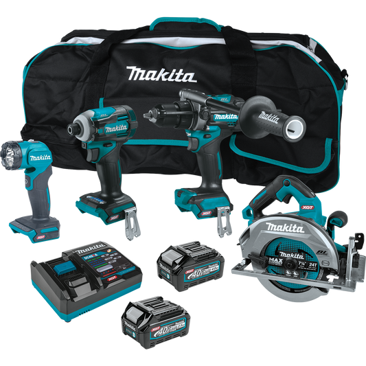 Makita 40V Max XGT️ Brushless Cordless 4 Pc. Combo Kit (2.5Ah/4.0Ah) - GT400M1D1