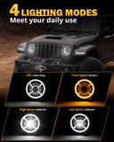 Auxbeam 9" 100W DOT LED Headlights with Halo DRL & Turn Signal, High/Low Beam for 2018-2023 Jeep Wrangler JL, Sahara, Rubicon, MOAB, Gladiator JT - QP010102