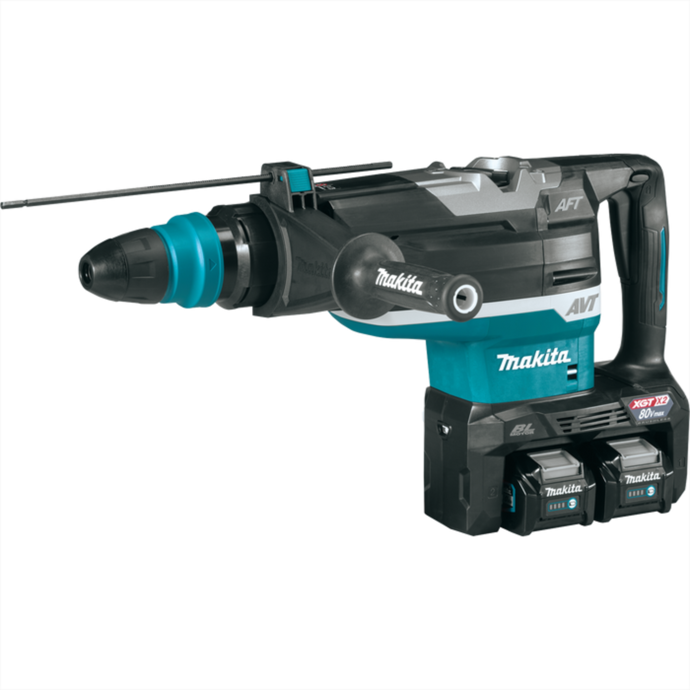 Makita (GRH06PM) 80V Max (40V Max X2) XGT Brushless 2 In. AVT Rotary Hammer Kit, accepts SDS-MAX bits, AFT, AWS Capable - GRH06PM