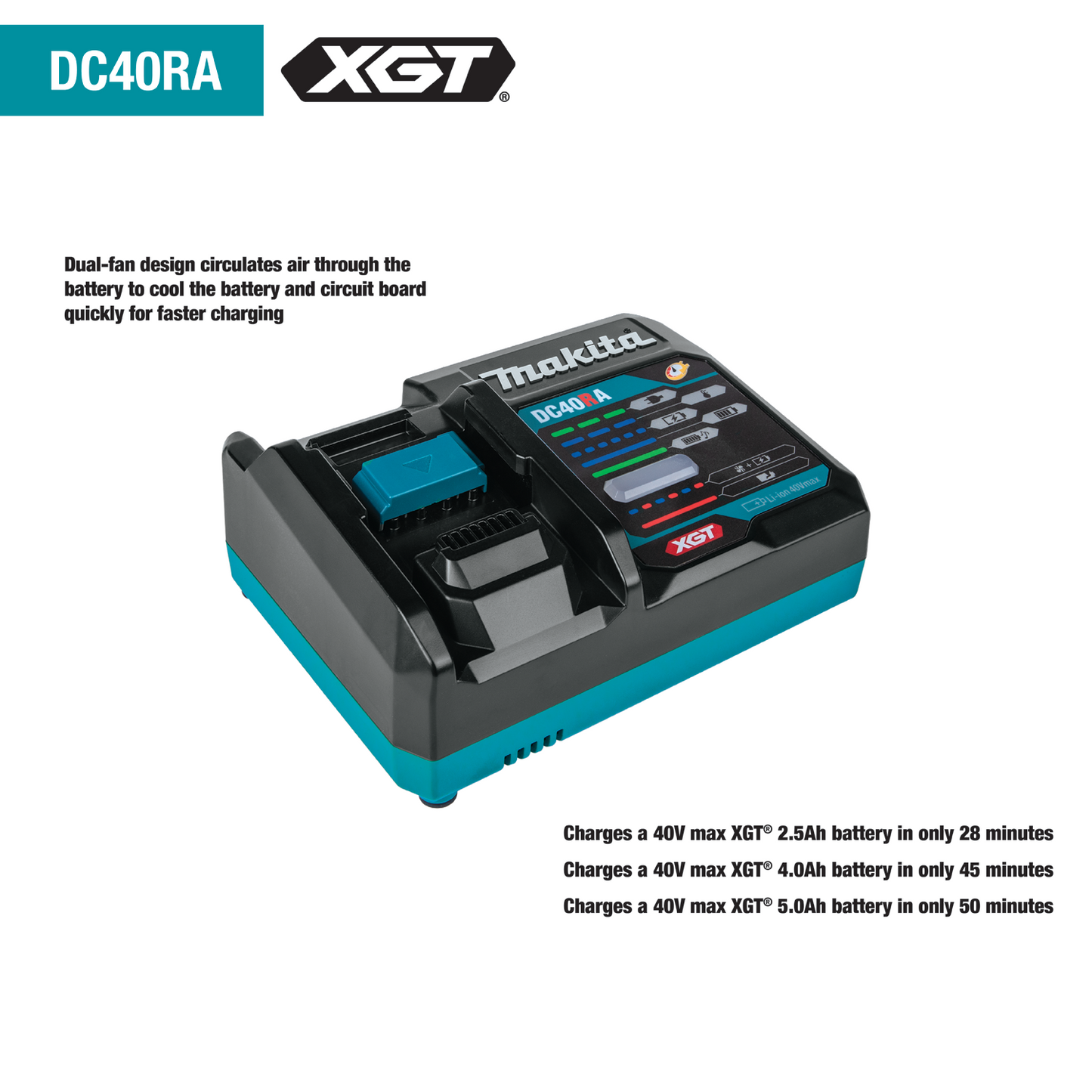 Makita 40V Max XGT Brushless Lithium-Ion 4-1/2 in./5 in. Cordless Paddle Switch Angle Grinder Kit with Electric Brake (4 Ah) - GAG03M1