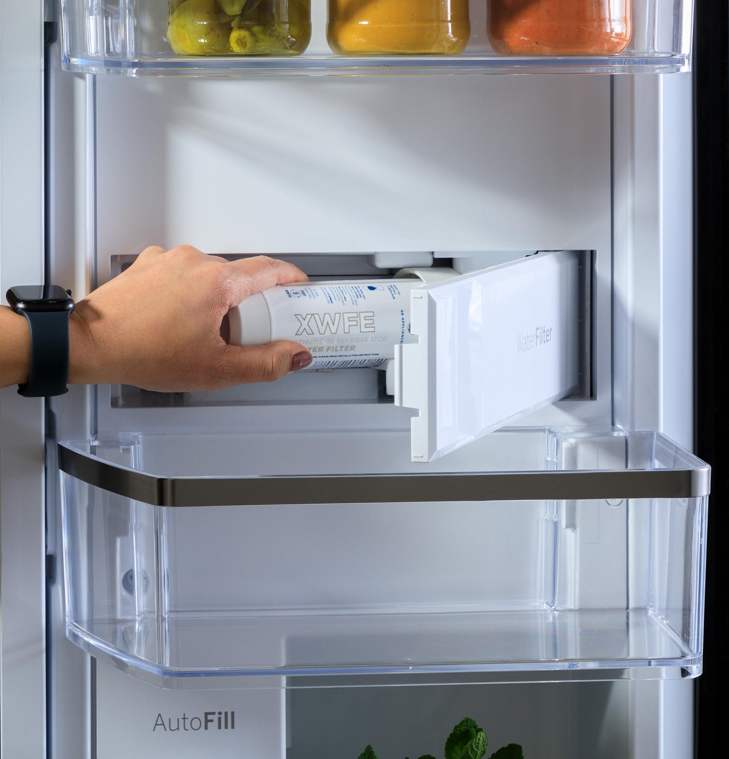 GE 23.2 Cu. Ft. Smart 4-Door French-Door Fridge, Counter-Depth - PJE23BYWFS-KT