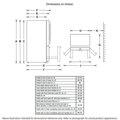 GE APPLIANCES GYE22GMNES GE® ENERGY STAR® 22.1 Cu. Ft. Counter-Depth French-Door Refrigerator -GYE22GMNES-KT