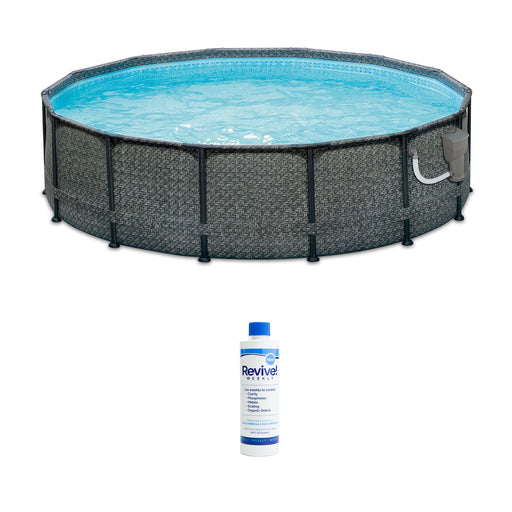 Summer Waves 14ft x 48in Outdoor Round Frame Above Ground Swimming Pool Set