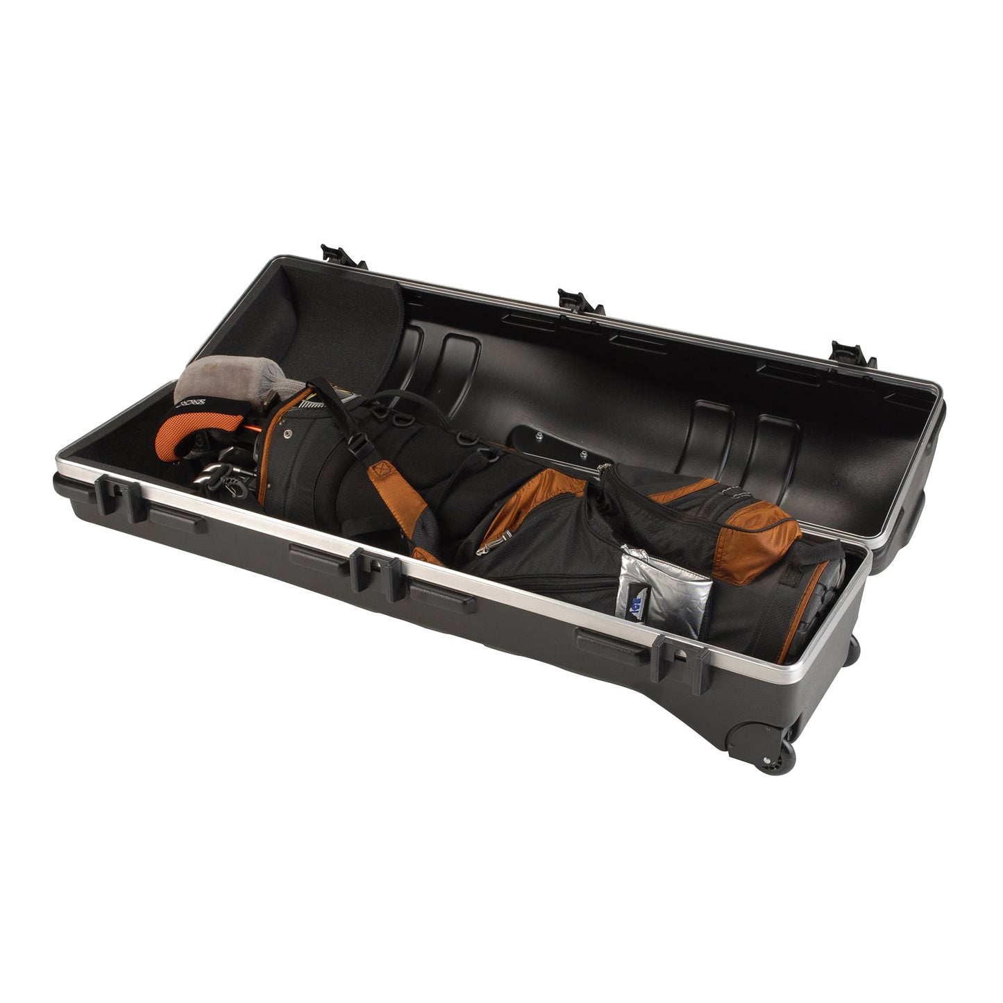 SKB Cases Deluxe ATA Hard Plastic Storage 2 Wheeled Cart Golf Bag Travel Case - 93193