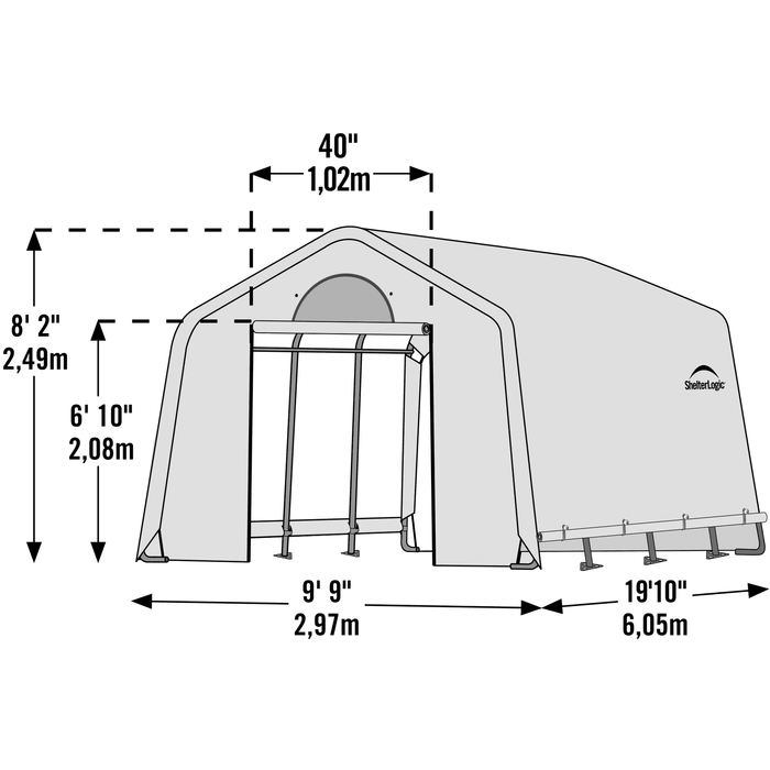 ShelterLogic | GrowIT Greenhouse-in-a-Box Translucent Peak Grow Tent - 10 ft Wide