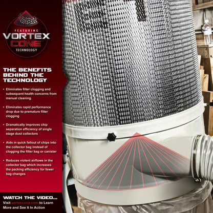 JET 30-Micron Bag Filter Kit DC-1100VX-BK Dust Collector 1.5hp, 1PH, 115V - JT9-708657K