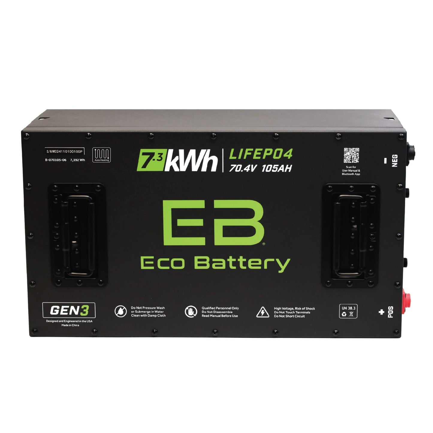 Eco Battery 70V 105Ah LiFePO4 Battery / Heated - A-070105-06-H