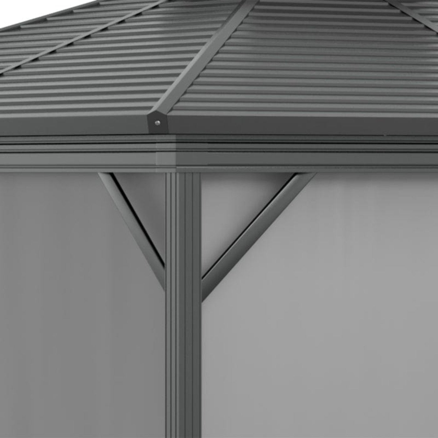 Outsunny Outdoor 2-Tier 10' x 10' Patio Hard Top Aluminum Gazebo w/ Mesh Privacy Sidewalls - 84C-145V02