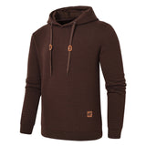 Coffee Drawstring Mens Long Sleeve Hooded Sweatshirt