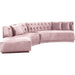 Meridian Furniture Kenzi 2pc Velvet Sectional in Pink - 641Pink-Sectional