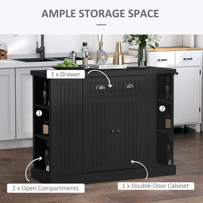 HomCom Cottage Kitchen Island with Storage, Buffet Cabinet with Drawer - B082S928CW