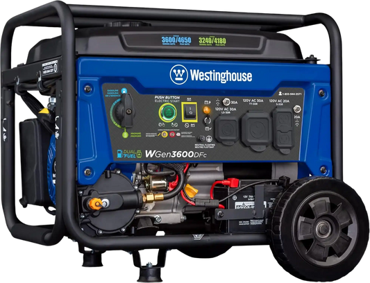 Westinghouse Generator 3600W/4650W 30 Amp Remote Start Dual Fuel New -= WGEN3600DFC