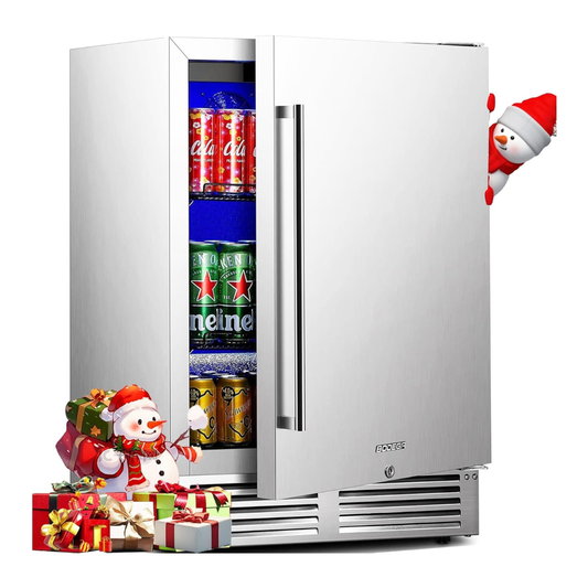 BODEGACOOLER 24 Inch Dual Zone Under Counter Beverage Fridge for Outdoor Use