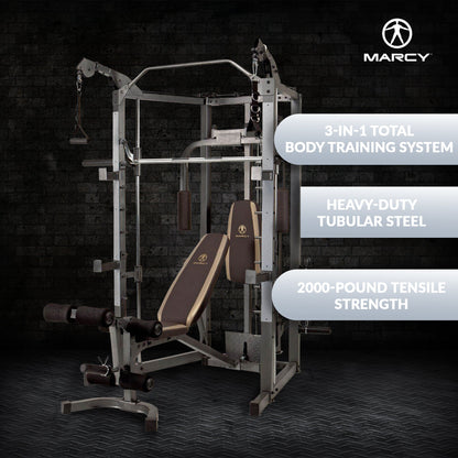 Marcy Combo Smith Heavy-Duty Total Body Strength Home Gym Workout Machine - 71714