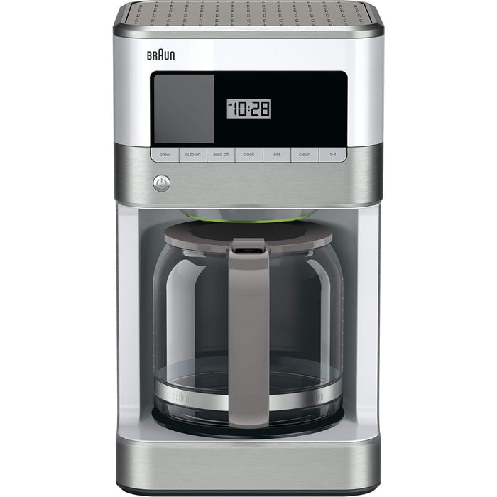 Braun Brew Sense 12-Cup Drip Coffee Maker in Stainless Steel and White KF6050WH