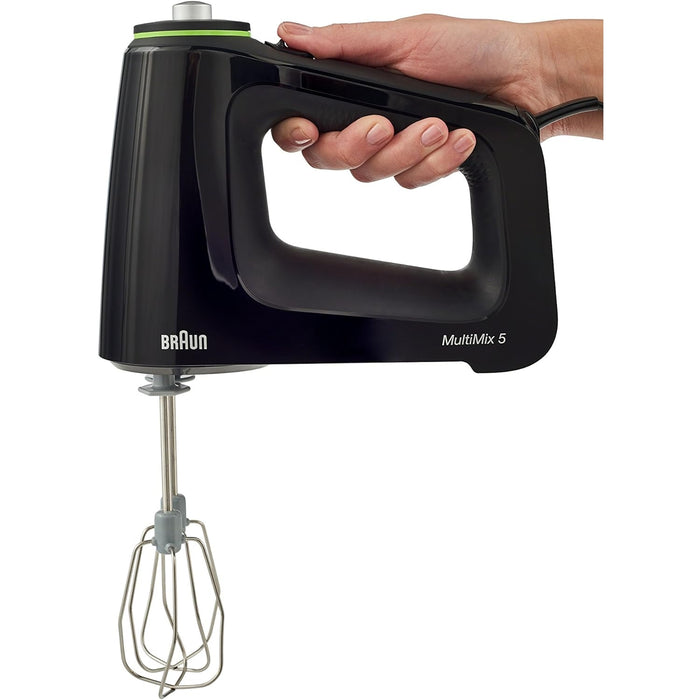 Braun Hand Mixer with Beaters, Dough Hooks and Accessory Bag in Black HM5100