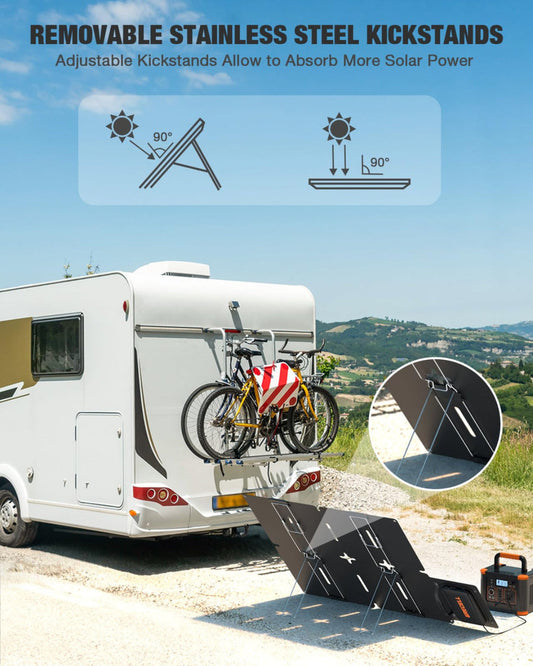 GRECELL Portable Power Station 300W with 80W Solar Panel - DYCNX0015AGE-US+DYZDB0014AGE