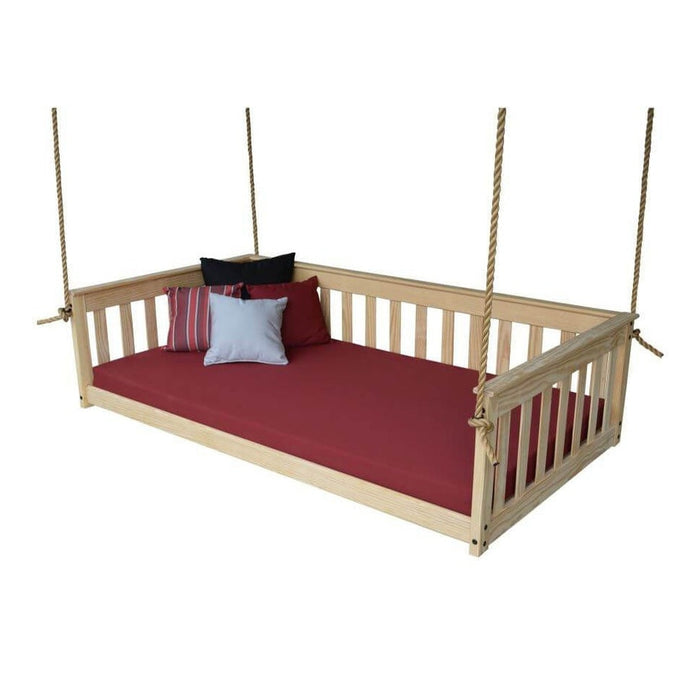 A&L Furniture Versaloft Mission Style Hanging Day Bed with Ropes - Twin & Full Size - Pine