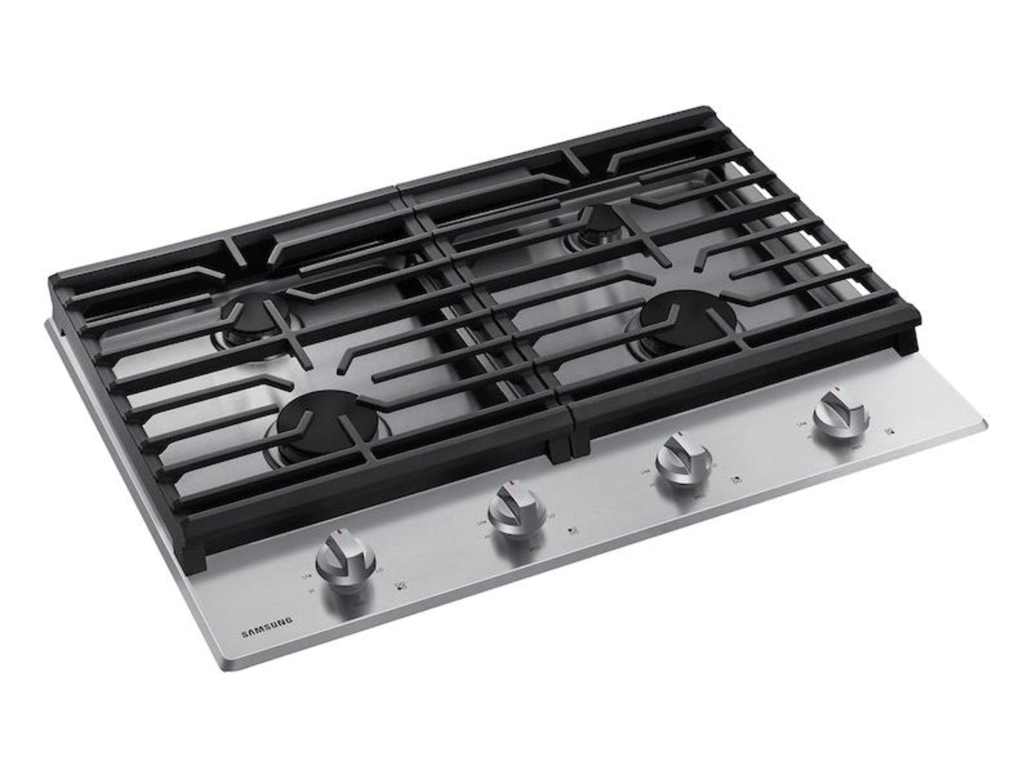 Samsung 30" Gas Cooktop, 4 Sealed Burners, 45K BTU, Continuous Cast Iron Grates, LP Conversion Kit, ADA Compliant – NA30R5310FS-KT