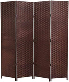 Walnut Partition Screen L 250 x W 35 x H 190 cm, Steel Construction, Attractive Upholstery, Space Saving, Storage Linking Connection, Foam Cushion, Locking Castors - 201187