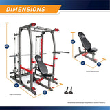 Marcy SM-7362 Pro Smith Machine Home Gym System for Full Body Training, Black - 294879