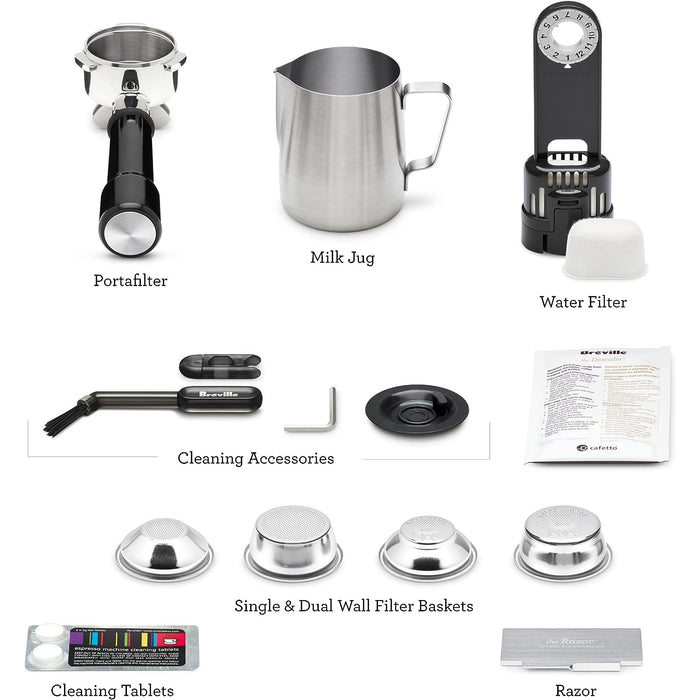 Breville Barista Express Impress Espresso Machine, Brushed Stainless Steel - BES876BSS