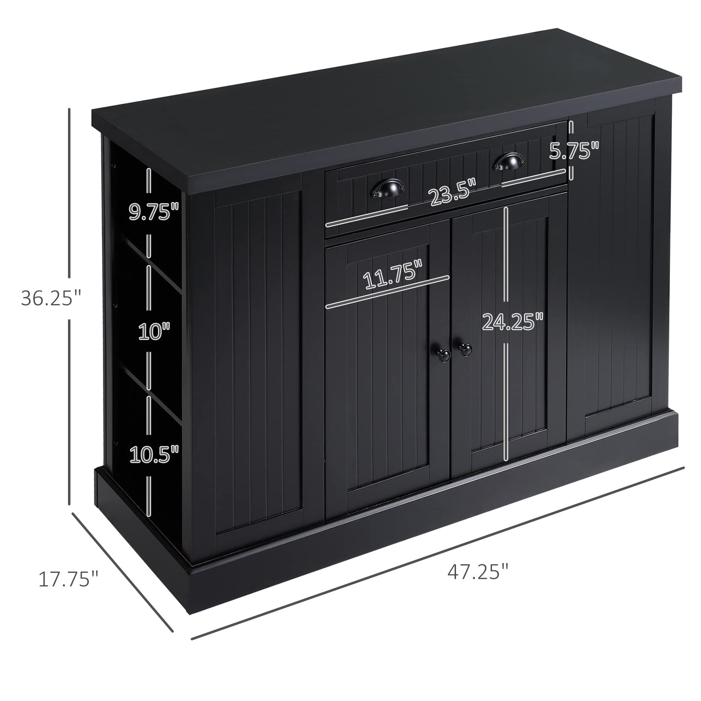 HomCom Cottage Kitchen Island with Storage, Buffet Cabinet with Drawer - B082S928CW