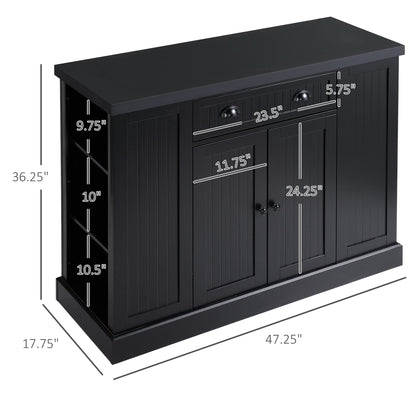 HomCom Cottage Kitchen Island with Storage, Buffet Cabinet with Drawer - B082S928CW