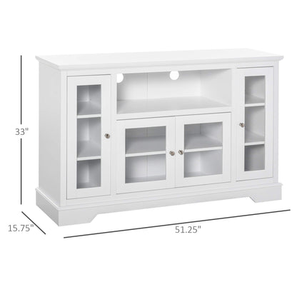 HomCom Sideboard Buffet Cabinet with Storage, Kitchen Cabinet Coffee Bar Cabinet with Glass Doors for Living Room, Kitchen, White - B08YN1ZYTJ