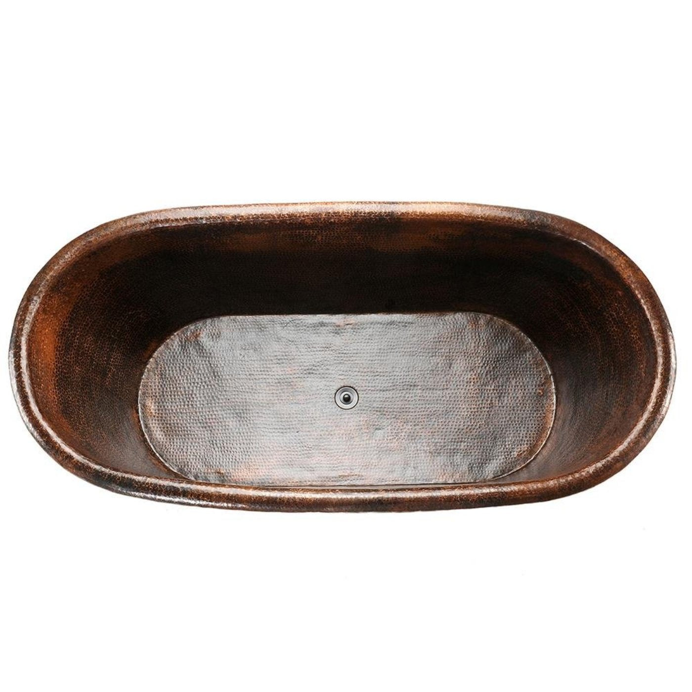 Premier Copper 72 in. Hammered Copper Modern Style Bathtub - BTM72DB