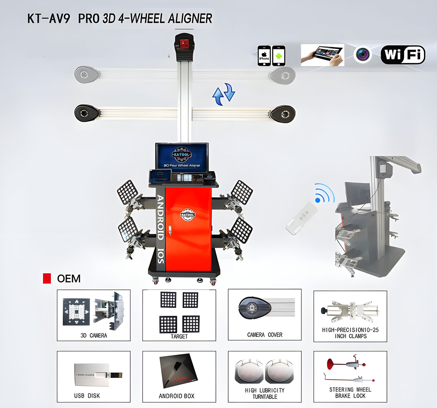 Katool Wheel Alignment Machine Full-Automatic Works on 2 Post & Scissor Lift AV9 - KT-AV9