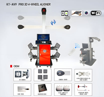 Katool Wheel Alignment Machine Full-Automatic Works on 2 Post & Scissor Lift AV9 - KT-AV9