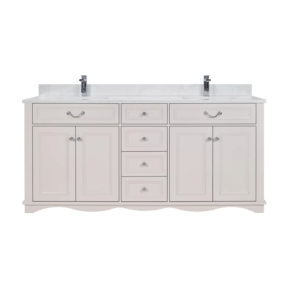 72" Solid Wood Sink Vanity With 1' Artificial Stone Top