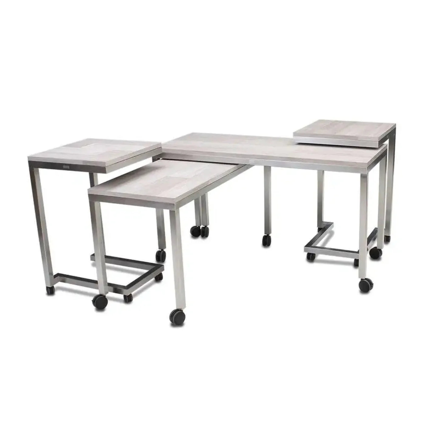 Forbes Industries 7401 30" Claremont Four Nesting Tables One Large Rectangle Table - 7401