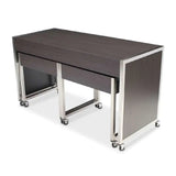 Forbes Industries 7414 30" Foss Series Executive Nesting Tables - Set of 3 with Brushed Stainless Steel Tube Frames - 7414