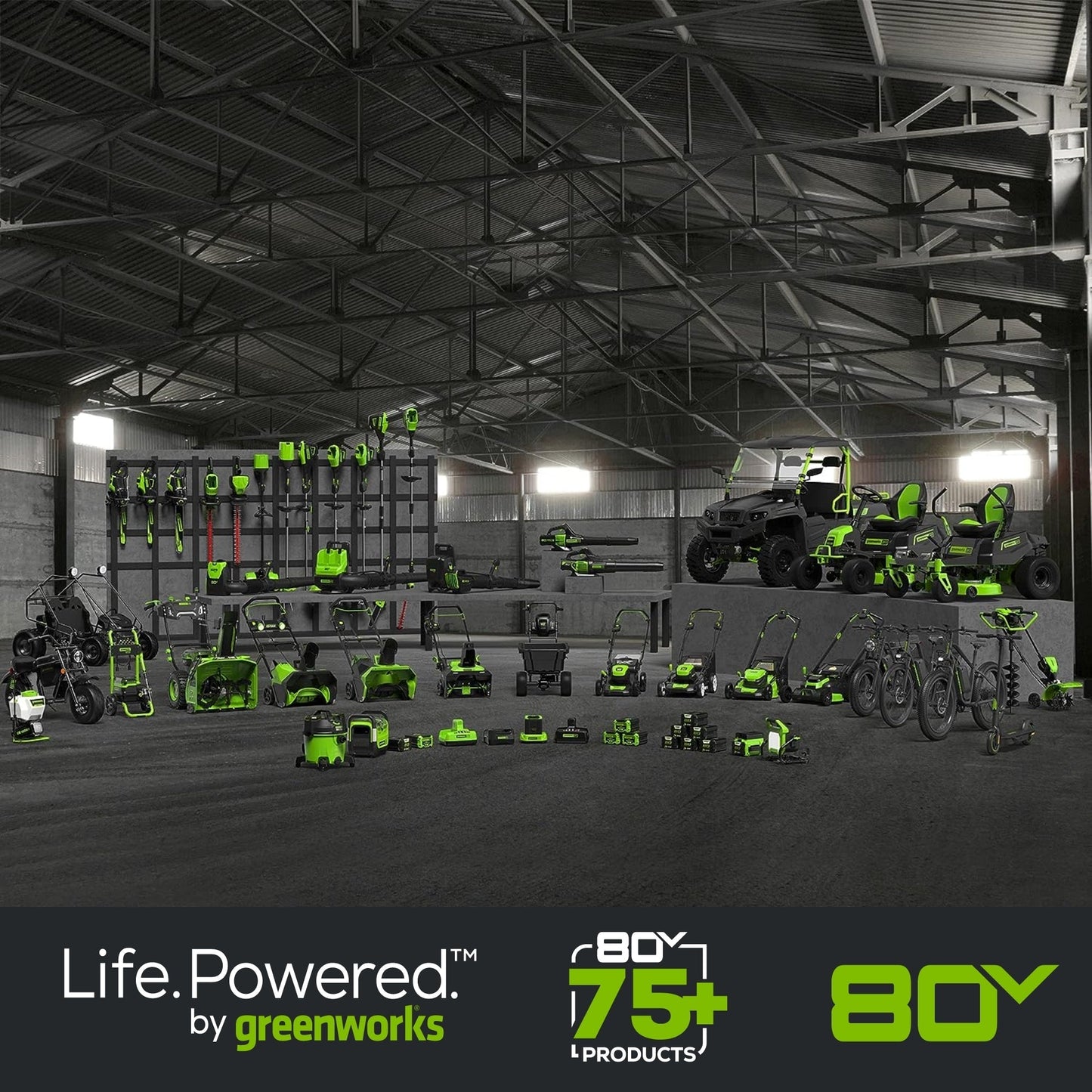 Greenworks 80V 60" MaximusZ Zero Turn Lawn Mower w/ (4) 8Ah Batteries, (2) 16Ah Batteries & 1.5kW Wall Charger - 7423502