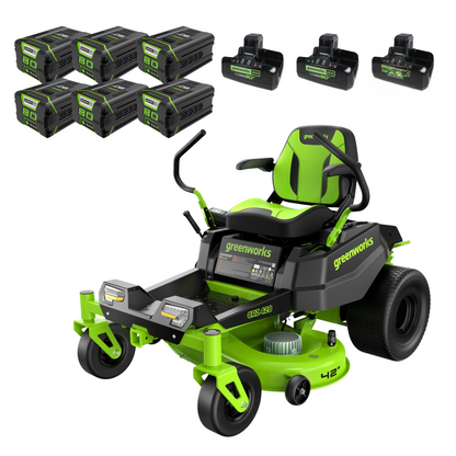 Greenworks RENEWED 80V 42" Cordless Battery CrossoverZ Zero Turn Lawn Mower w/ (6) 5.0Ah Batteries & Chargers