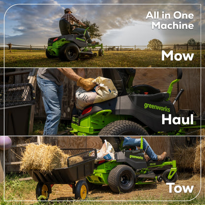 Greenworks RENEWED 80V 42" Cordless Battery CrossoverZ Zero Turn Lawn Mower w/ (6) 5.0Ah Batteries & Chargers