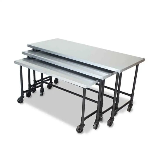 Forbes Industries 7444 30" Rustica Series Executive Nesting Tables, Set of 3 Large Medium Small Size - 7444
