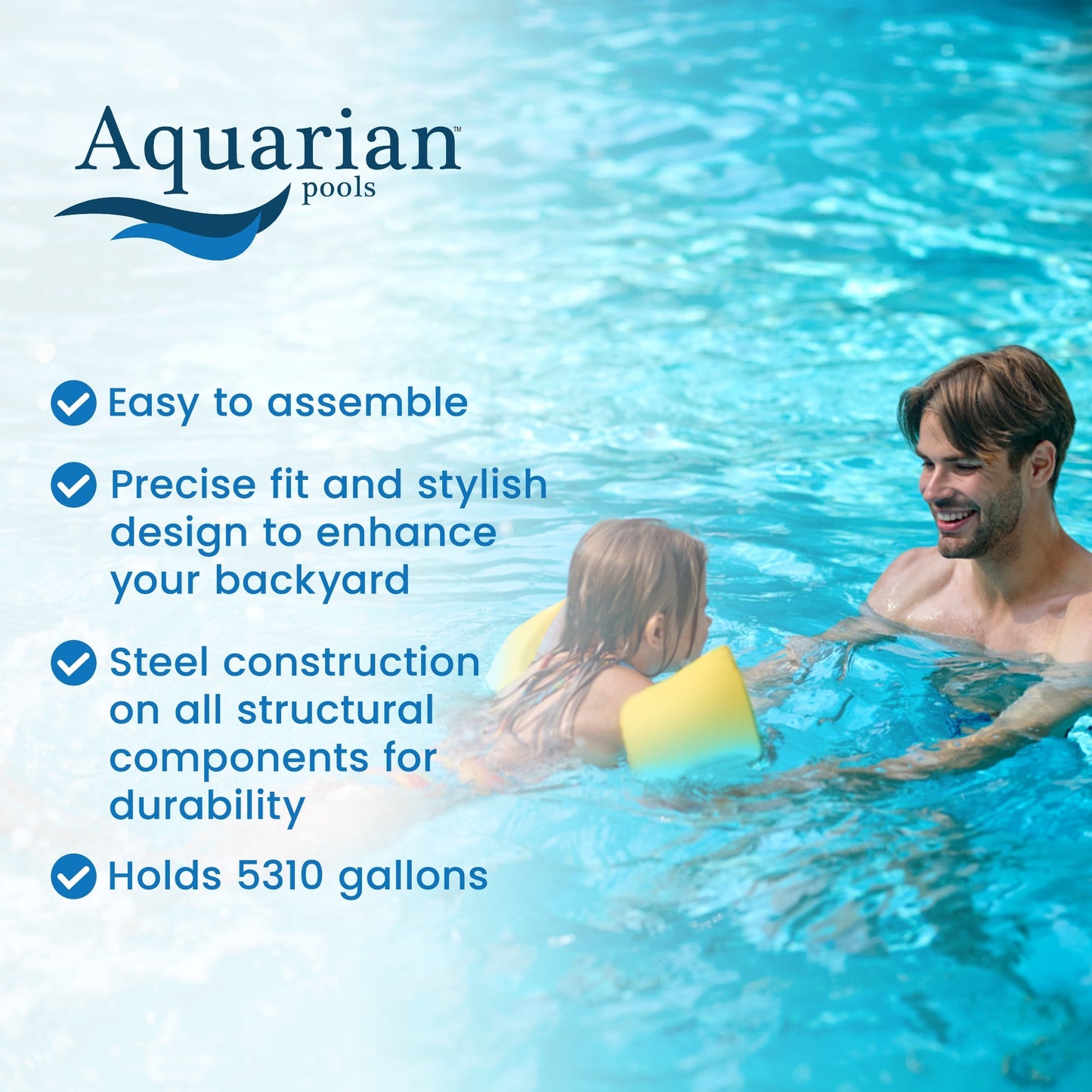 Aquarian Phoenix Series 15 Foot x 52 Inch Steel Frame Above Ground Swimming Pool  - 102337