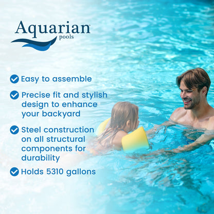 Aquarian Phoenix Series 15 Foot x 52 Inch Steel Frame Above Ground Swimming Pool  - 102337