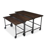 Forbes Industries 7447 30" Rustica Series Elite Nesting Tables, Set of 3 Large Medium and Small Size - 7447