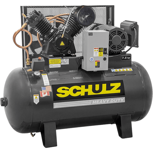 Schulz V-Series Air Compressor 7.5 HP 80 gal. 2-Stage 230V 1-Phase Horizontal New - 7580HV30X-1