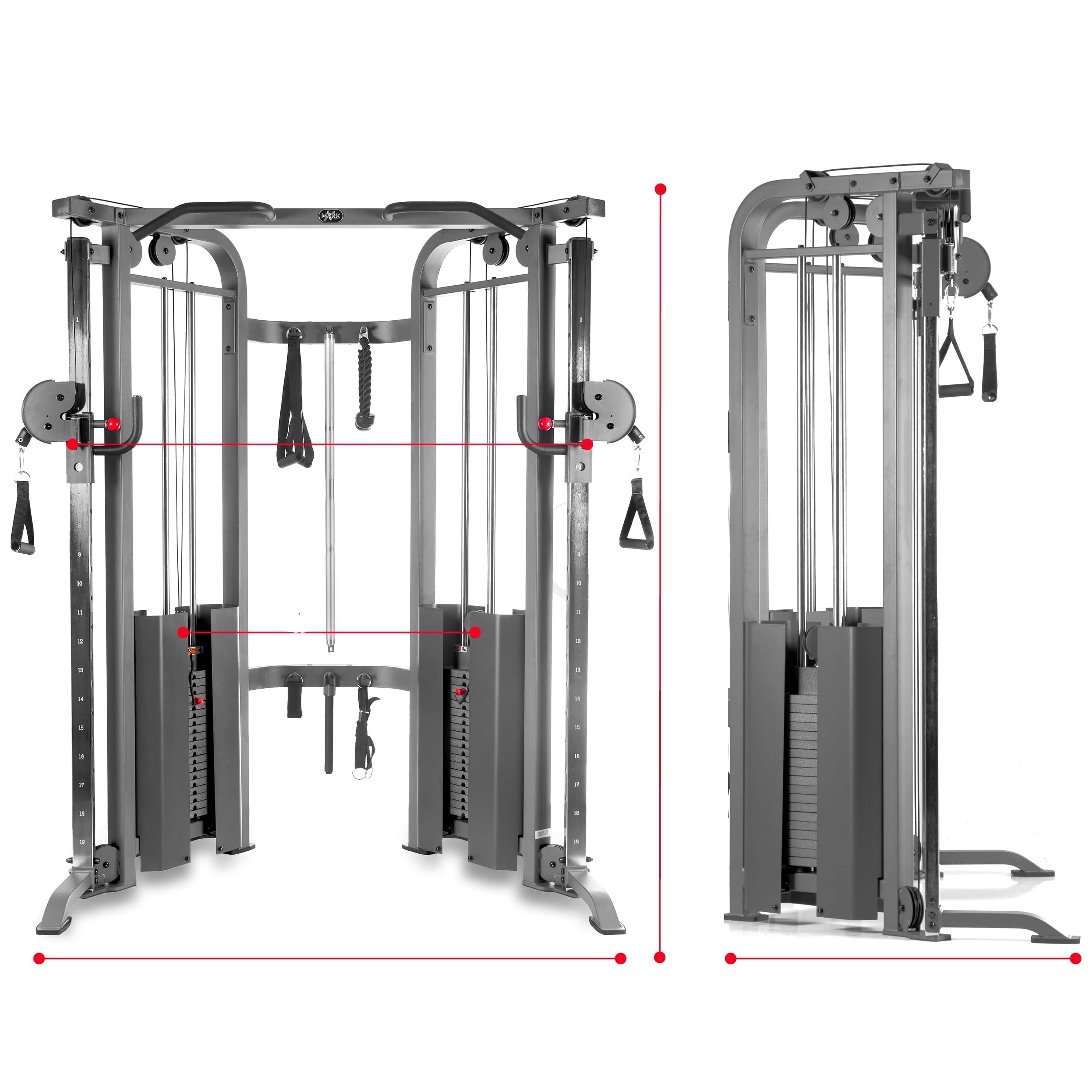 XMark Functional Trainer Cable Machine with Dual 200 lb Weight Stacks - XM-7626.1 - Backyard Provider