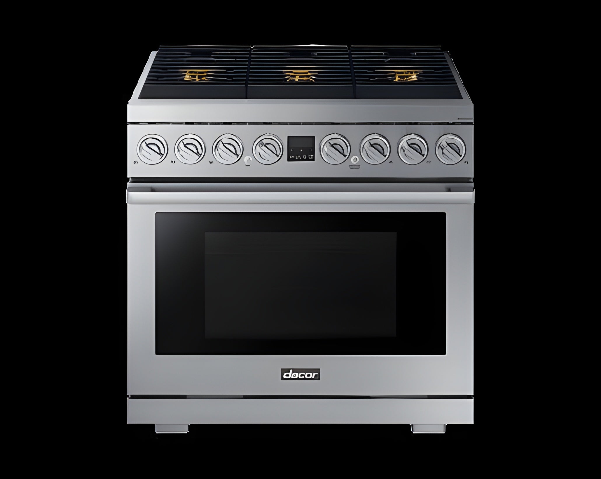 DACOR Transitional 36" Dual-Fuel Range, Silver Stainless Steel, Natural Gas/Liquid Propane - DOP36T86DLS-KT -